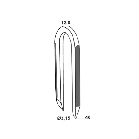 CRAMPILLONS BD 12,8X40XØ3,15 D HDG - REF BDCR3240D6 - CDT 1500