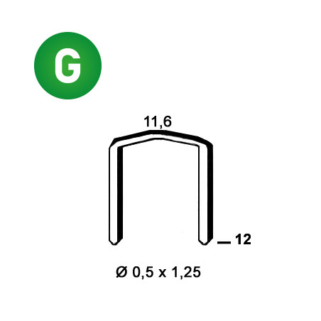 AGRAFES FB-12 GALVA 11,6X12XØ0,5X1,25MM - REF 6FB121 - CDT 4 000