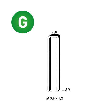 AGRAFES ES-30 GALVA 5,9x30xØ0,9x1,2MM - REF 6ES301 - CDT 5 200