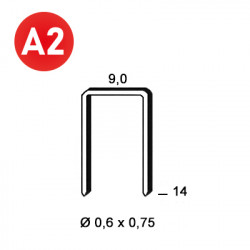 AGRAFE V-14 INOX  9,0X14XØ0,6X0,75MM - 6V-149 - CDT7 500