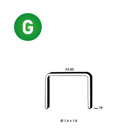AGRAFES WC-19 GALVA 24.9X19XØ1.4X1.6MM - REF 6WC191 - CDT 10 500