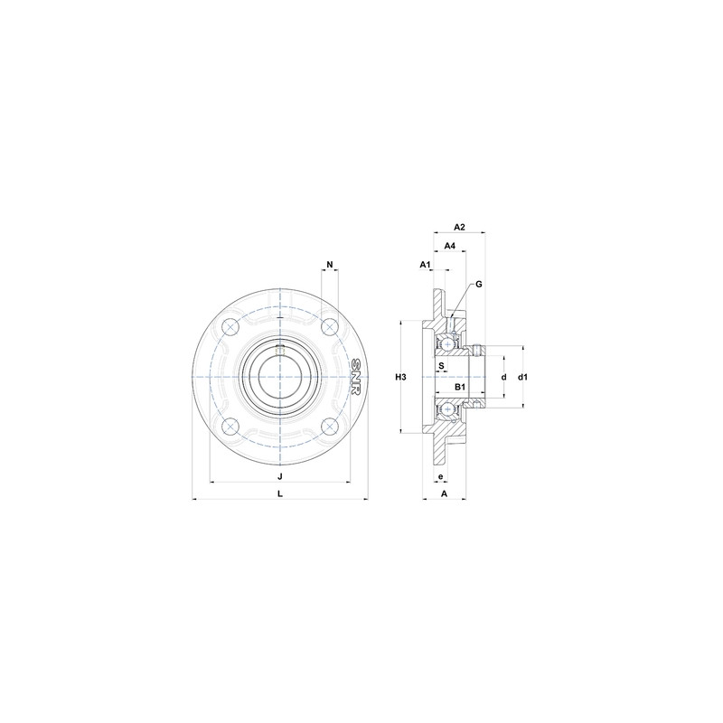 PALIER COMPLET FONTE APPLIQUE 4 TROUS REF ESFC207